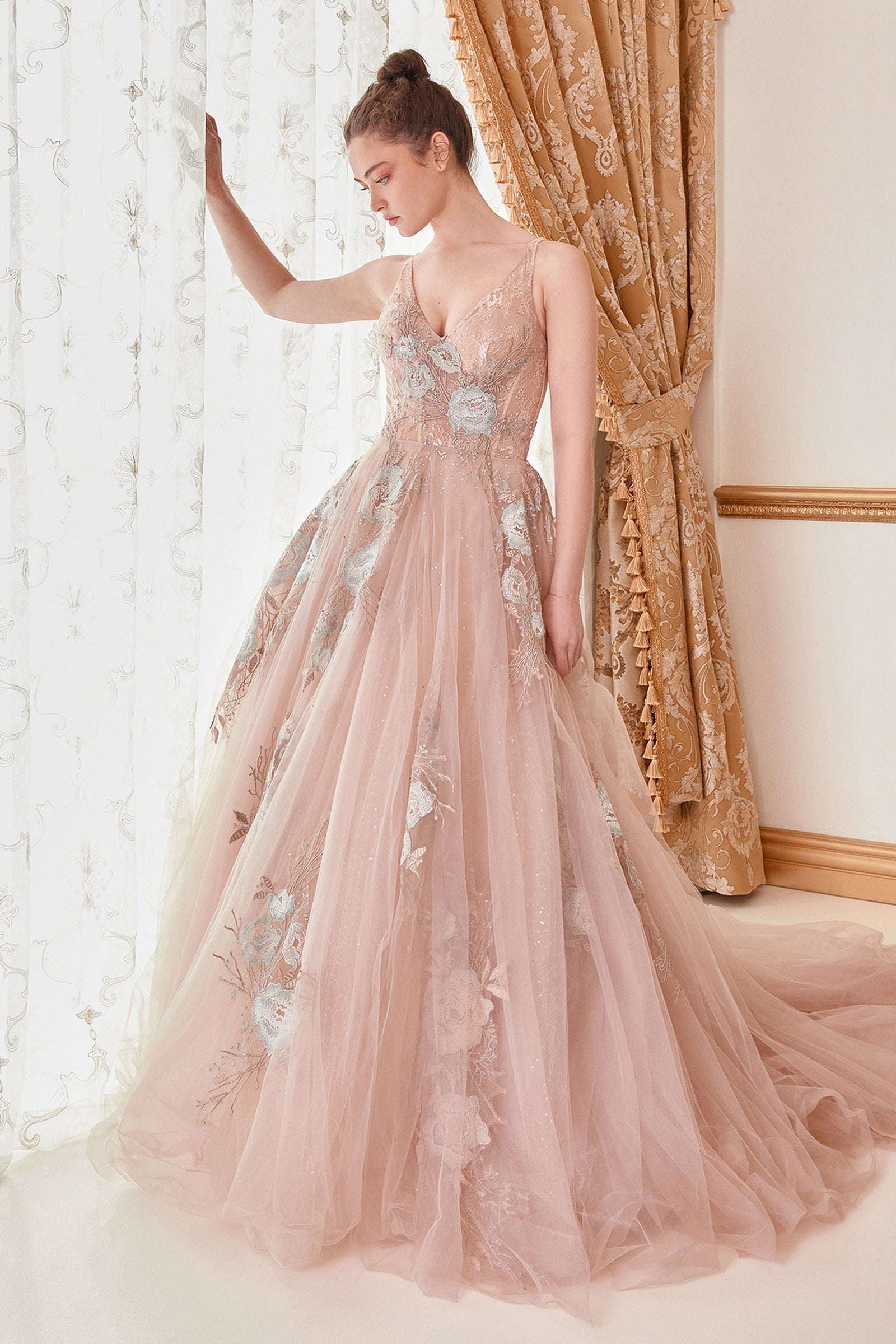 Celestial Dreams Ethereal Tulle Aline Gown: Divine Allure for Special Occasions