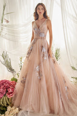 Celestial Threads Ethereal Tulle A-Line Gown: A Goddess's Embrace