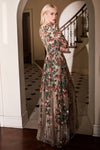 Allure Couture: Shimmering Sequined Gown with Intricate Lace for Weddings and Formal Events