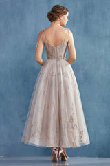 **Ethereal Grace: Bird-Embroidered Gown for Unforgettable Occasions**