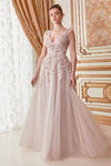 Ethereal Elegance: Allure Couture's V-Neck Tulle Gown for Unforgettable Moments