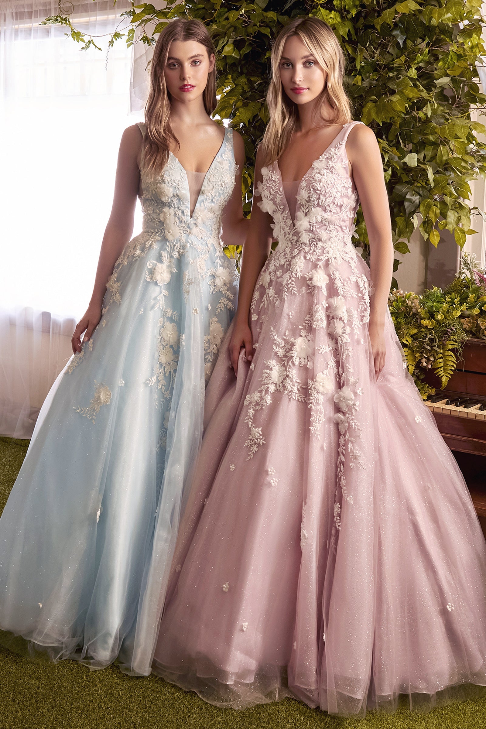 Floral AppliquÃ©d Grandeur: A Gown for Unforgettable Moments