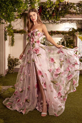 Enchanting Eve's Floral Fantasy: A Strapless Masterpiece for Unforgettable Occasions