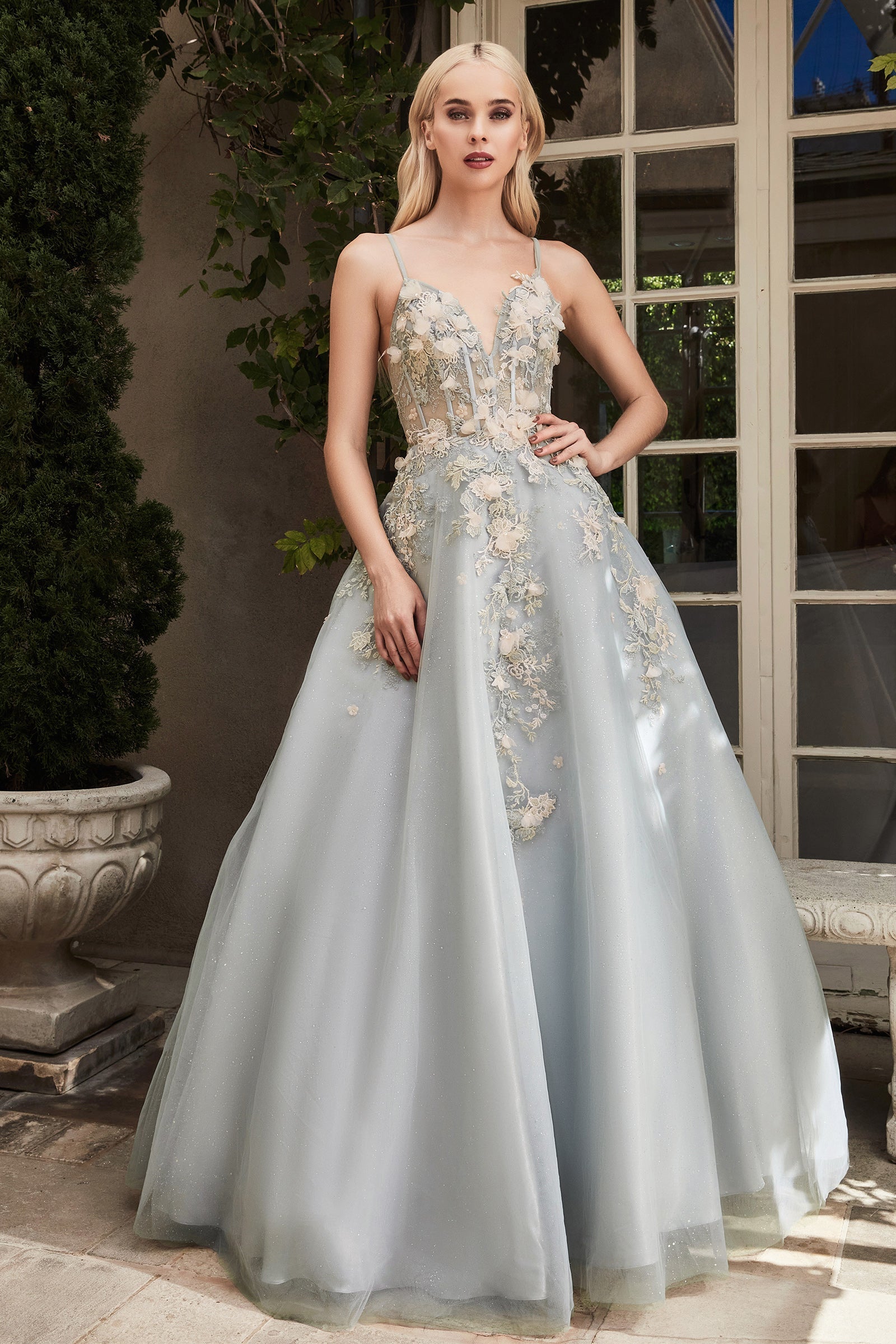 **Enchanted Atelier's Blush 3D Floral Ballgown: A Fairy-Tale Silhouette for Unforgettable Occasions**