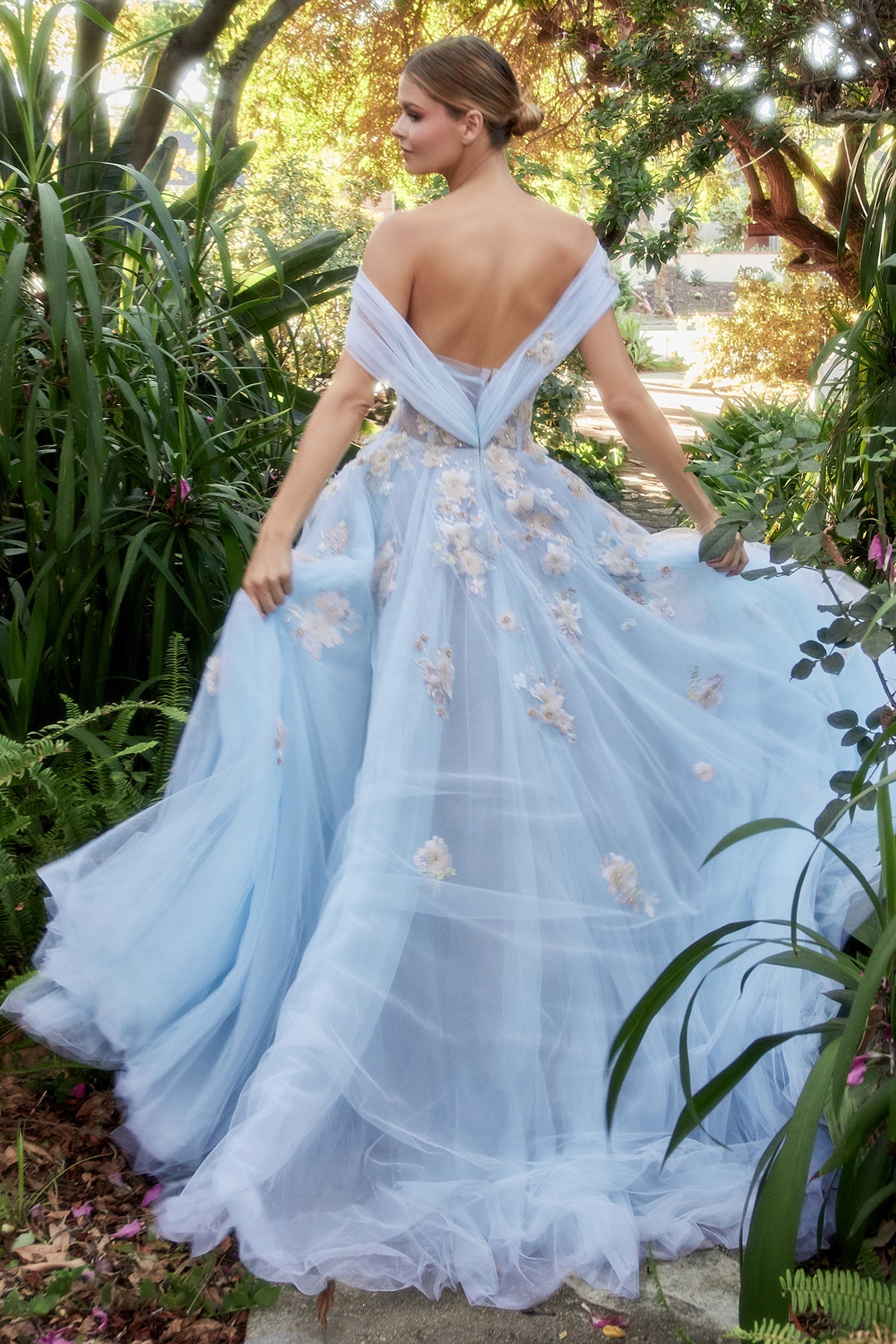 Everlasting Elegance: Enchanting Long Prom Dress with Detachable Puff Sleeves