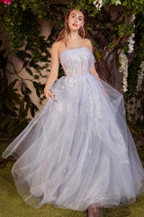 **Ethereal Enchantment: The Gown's Lace-Embroidered Ball Gown**