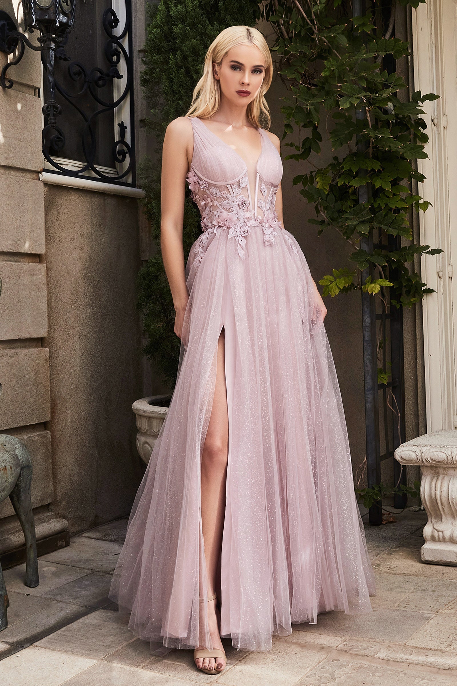 EnchantÃ©'s Sheer Corset Gown: A Vision of Ethereal Elegance for Special Occasions
