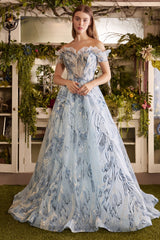 **Allure's Enchanting Off-the-Shoulder Gown: A Symphony of Elegance**