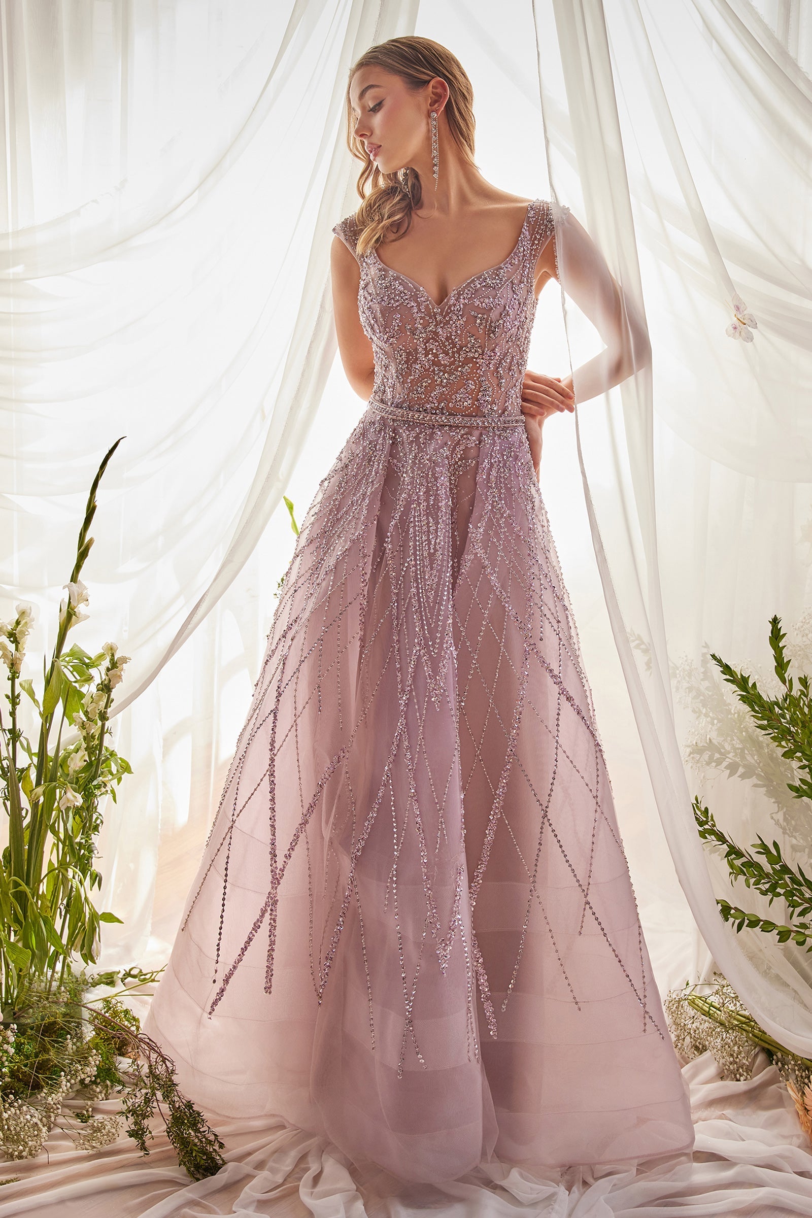Enchanted Velvet: Embroidered Floor-Length Gown for Unforgettable Glamour