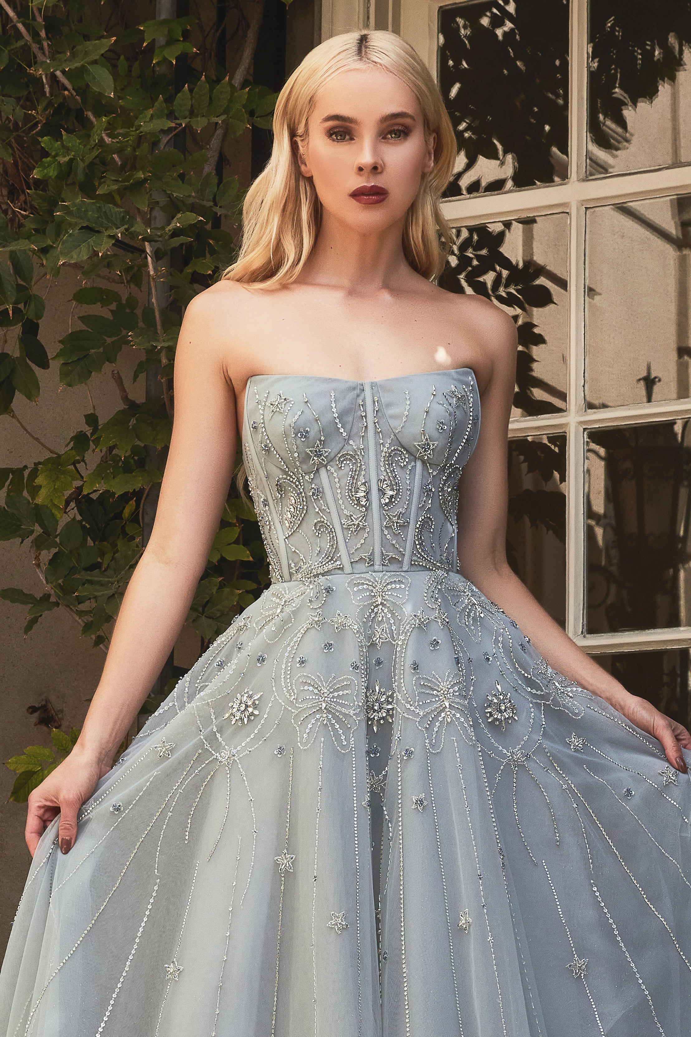 **Ethereal Elegance's Enchanting Crystal Cascade Gown: A Timeless Masterpiece**