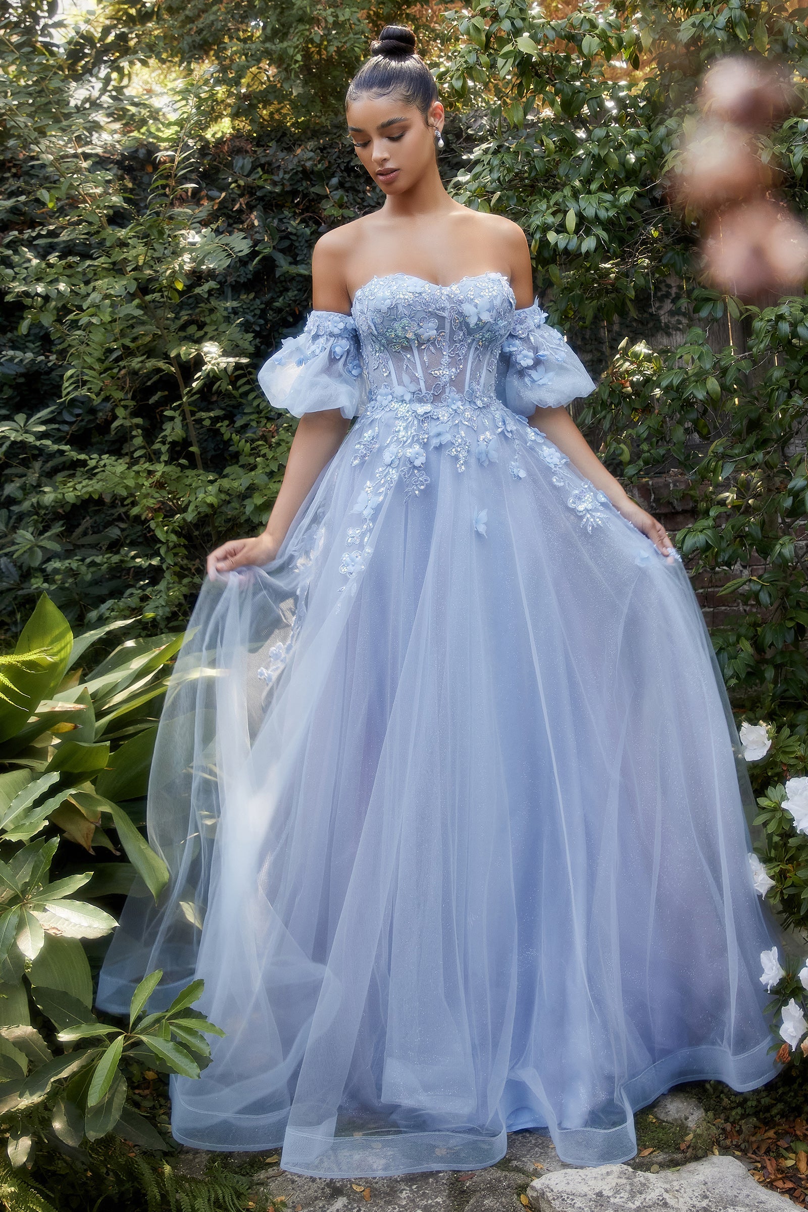 Enchanted Dreams: Embroidered & Beaded Ball Gown for a Magical Night