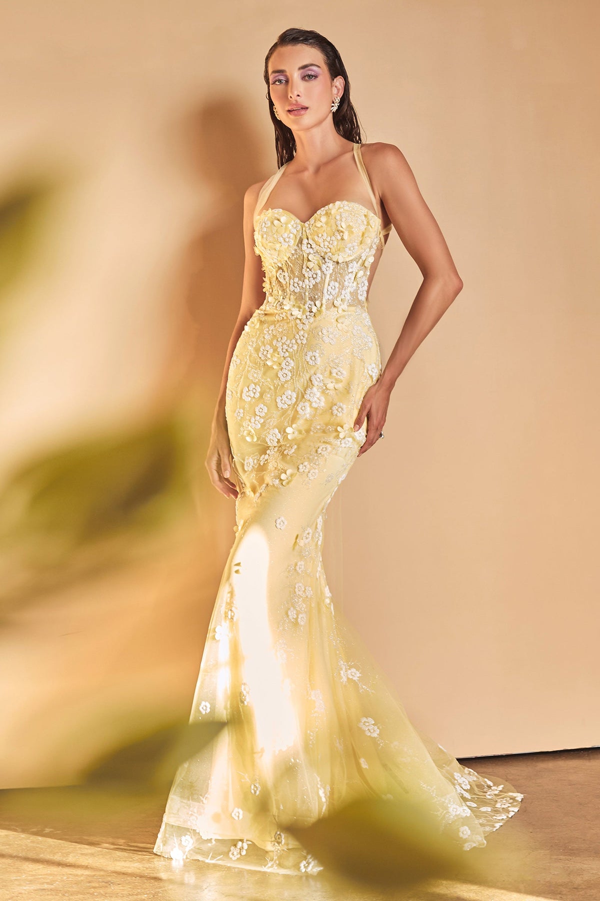 **Divine Couture's Enchanting 3D Floral Gown: A Symphony of Elegance and Glamour**