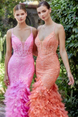 Allure's Enchanting Beaded Mermaid Dress: Adorned with Intricate Elegance