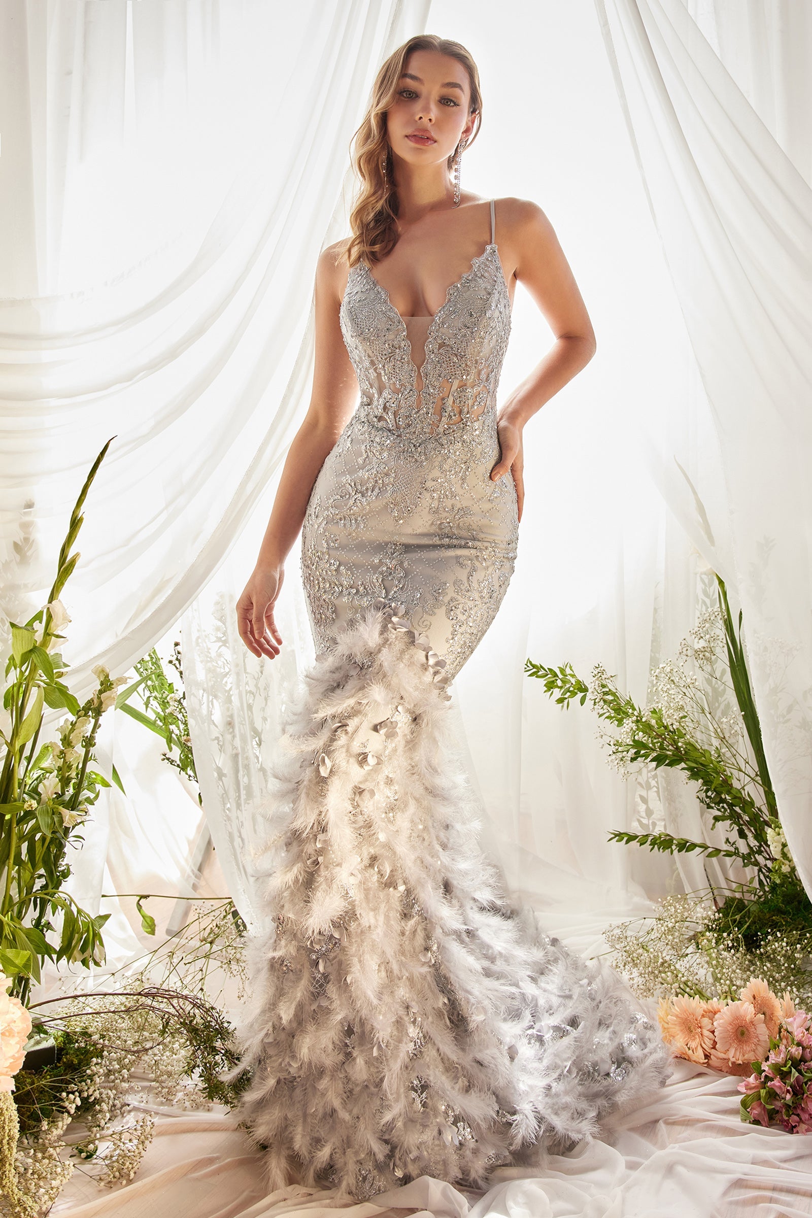 **Enchanting Embroidered Mermaid Gown for Unforgettable Occasions**