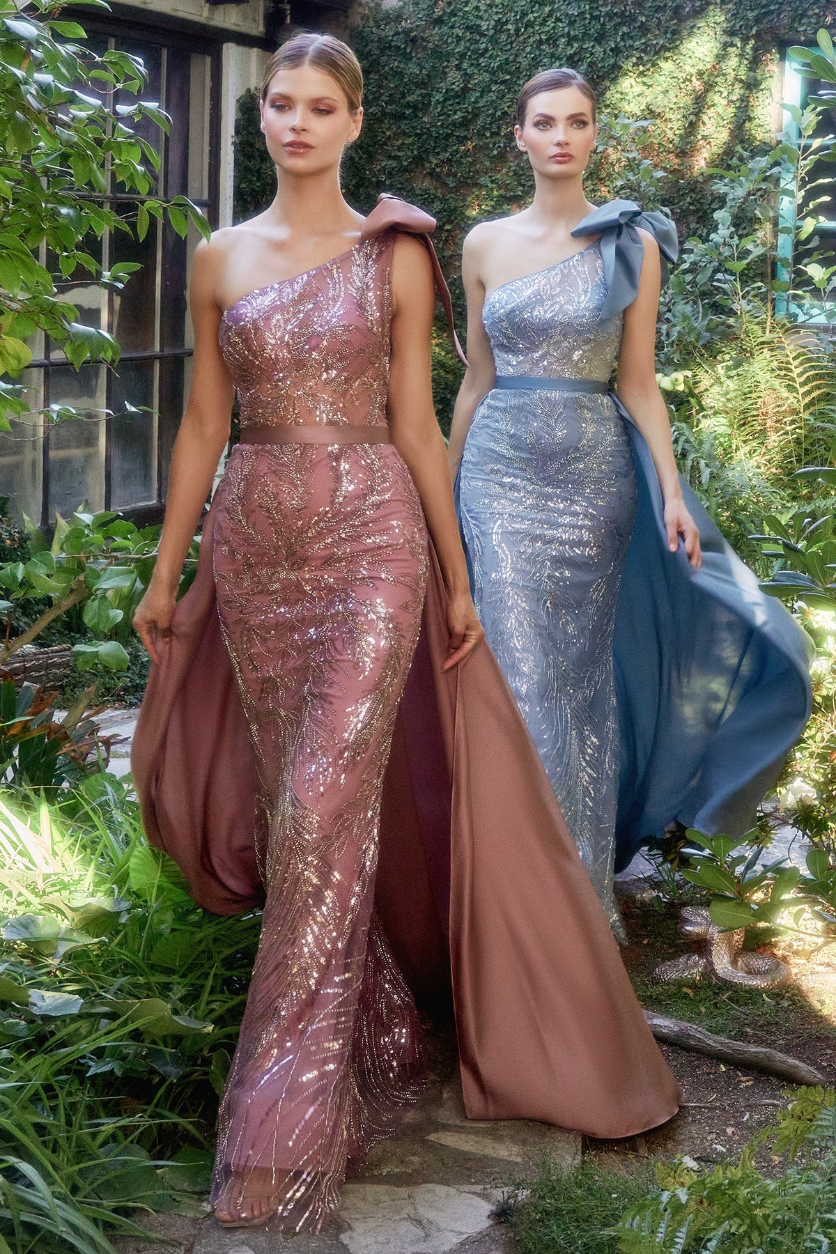 Divine Designs: Captivating Beaded AppliquÃ© Gown for Evening Elegance