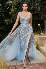 **Alluring Elegance: Sheer Bustier Gown for Enchanting Occasions**