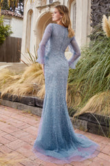 Allure's Beaded Evening Gown: Radiance and Sophistication for Special Occasions