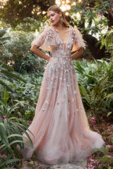 Enchanted Royalty: Shimmering Dress with Opulent Embellishments