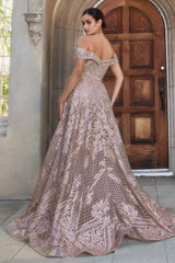 **Enchanted Glamour: Embrace Elegance in Our Off-the-Shoulder Sequin Lace Mermaid Dress**