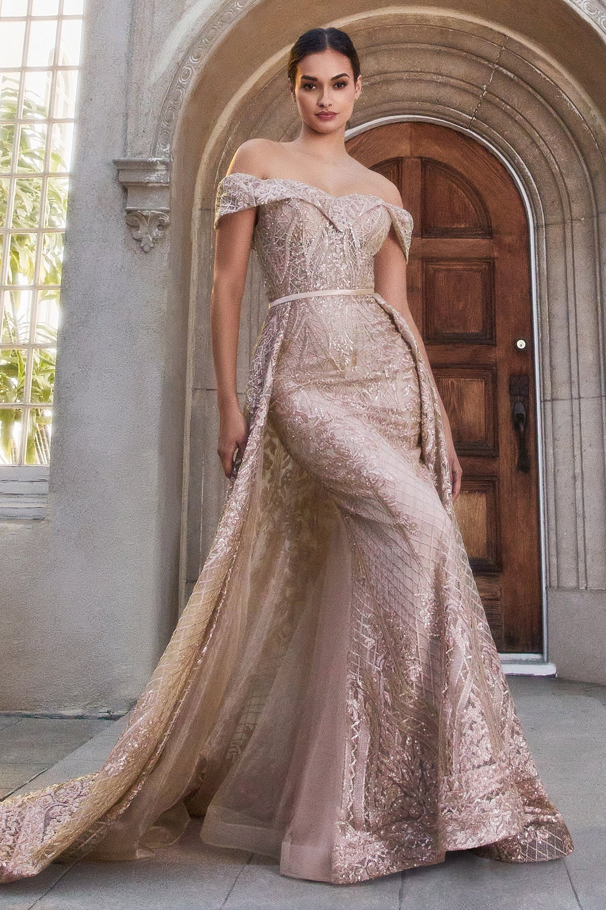 **Celestial Couture's Shimmering Sequin Lace Mermaid Gown: Enchanting Elegance for Special Occasions**