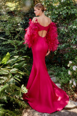 Enchanting Feather-Adorned Mermaid Gown for Unforgettable Moments
