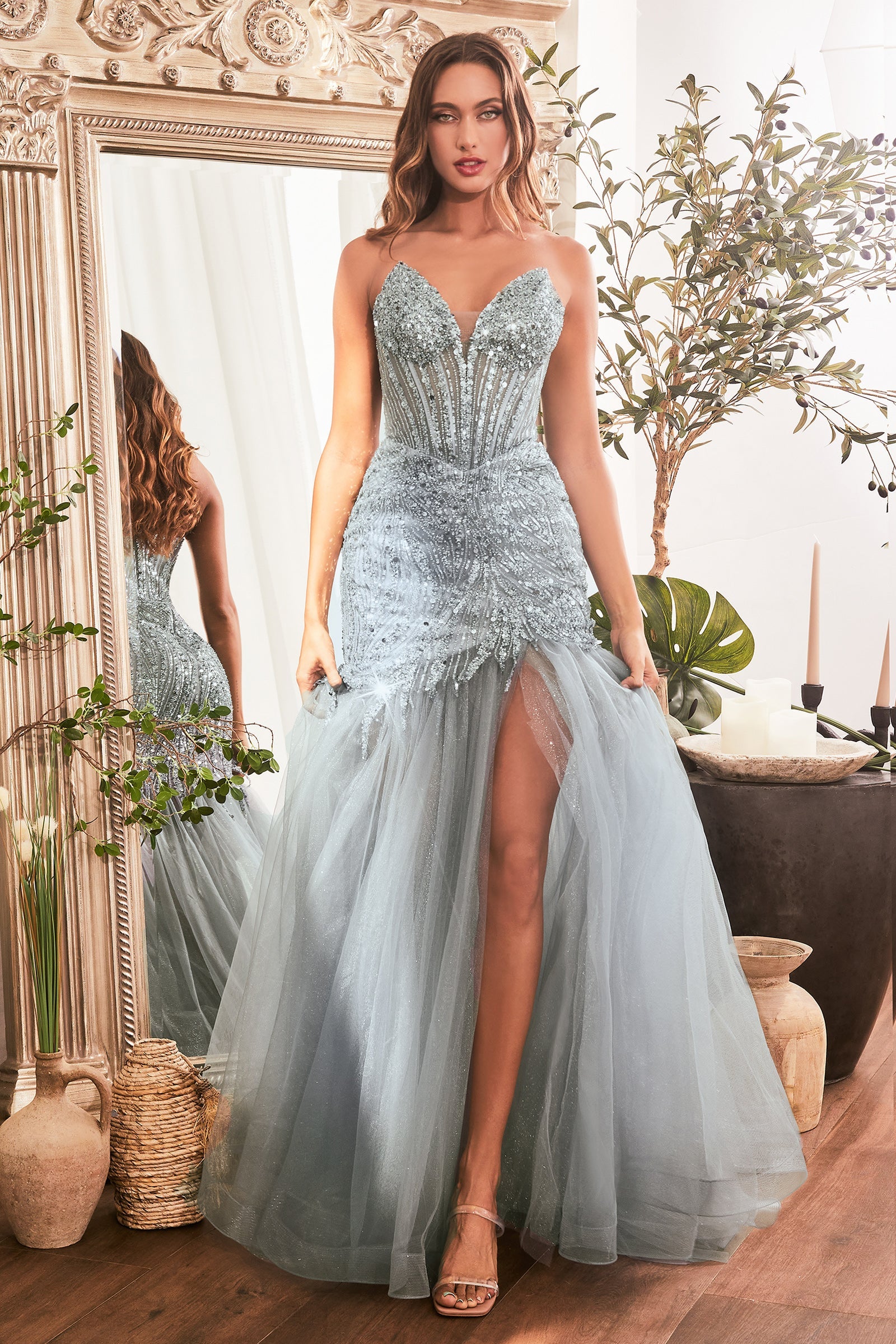 Enchanted Glamour: Cinderella Divine's Shimmering Sequin Mermaid Dress