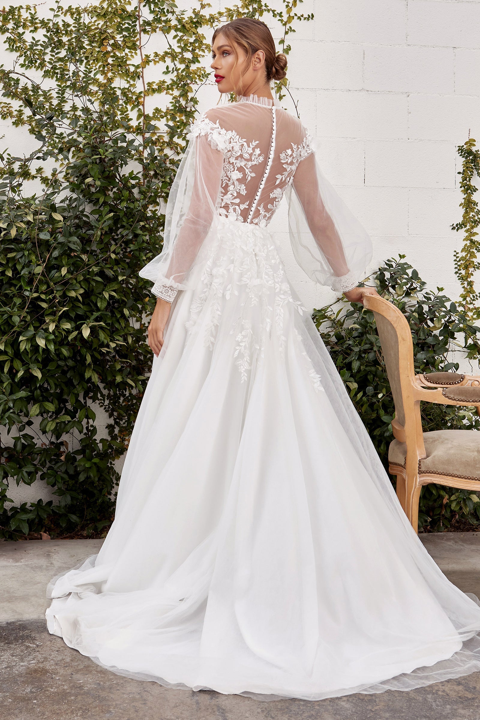 Cinderella Divine A1074W: Enchanting Lace and Beadwork Gown for Timeless Elegance