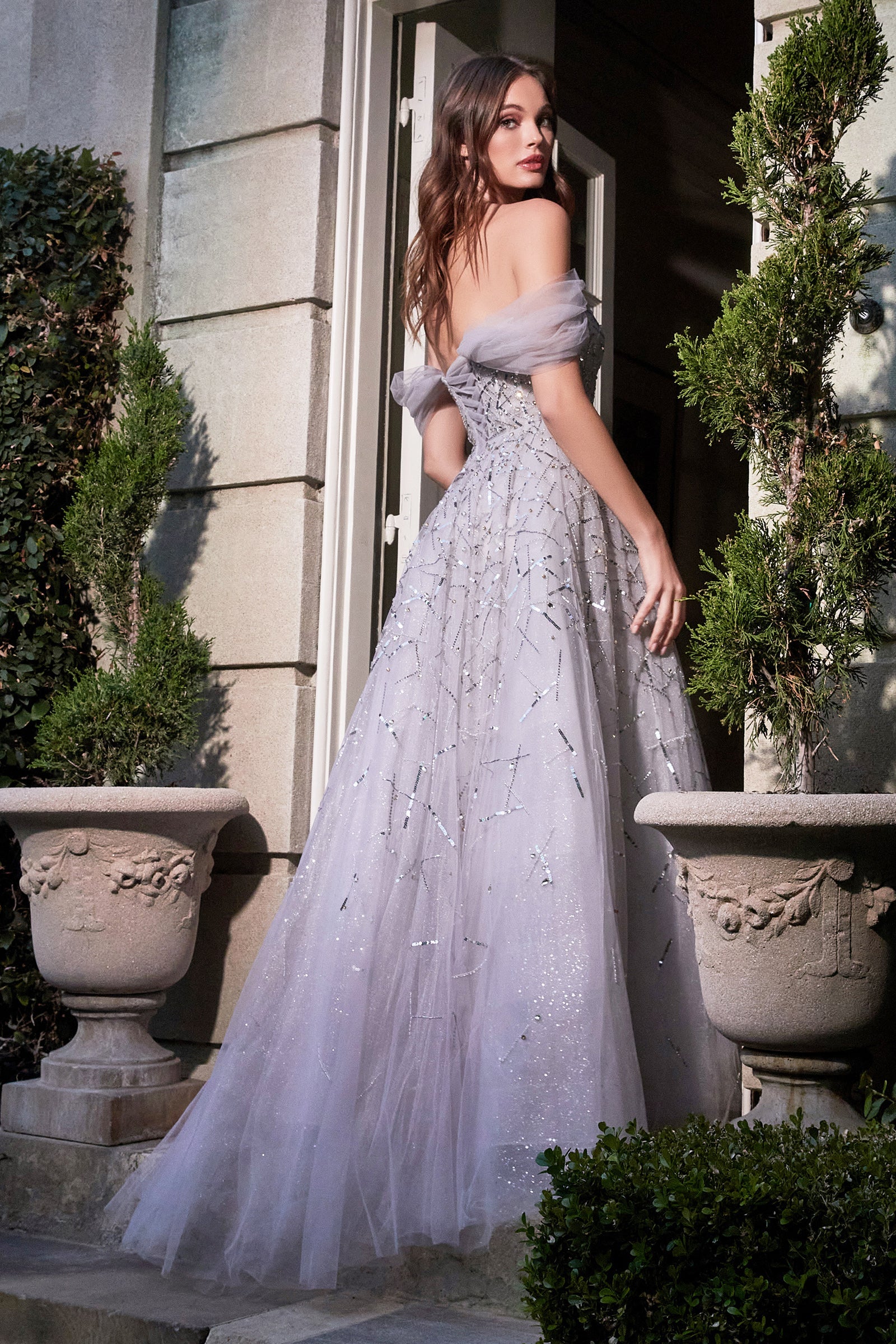 Cinderella Divine B713: Enchanting Off-the-Shoulder Gown for Formal Occasions