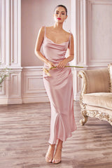 Cinderella Divine's Captivating Tea-Length Sheath Dress for Timeless Glamour