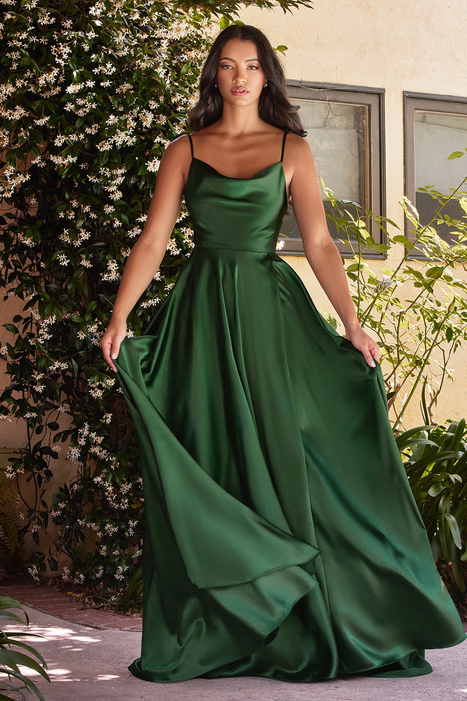 Cinderella Divine Celestial Charm: Captivating Cowl Neckline and A-Line Silhouette