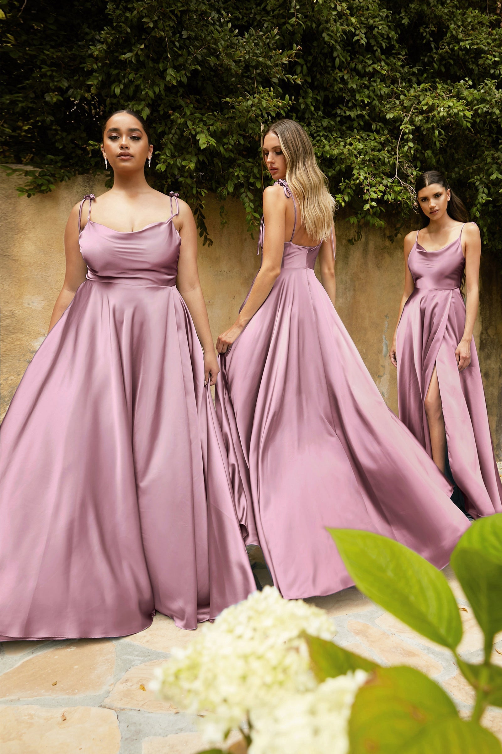 Cinderella Divine BD104: Captivating Cowl Neckline, Alluring Slit Dress