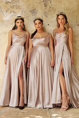 Cinderella Divine: Embody Celestial Charm in a Sleek Long Dress