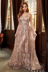 Cinderella Divine's Enchanting Metallic Lace Evening Gown for Unforgettable Occasions