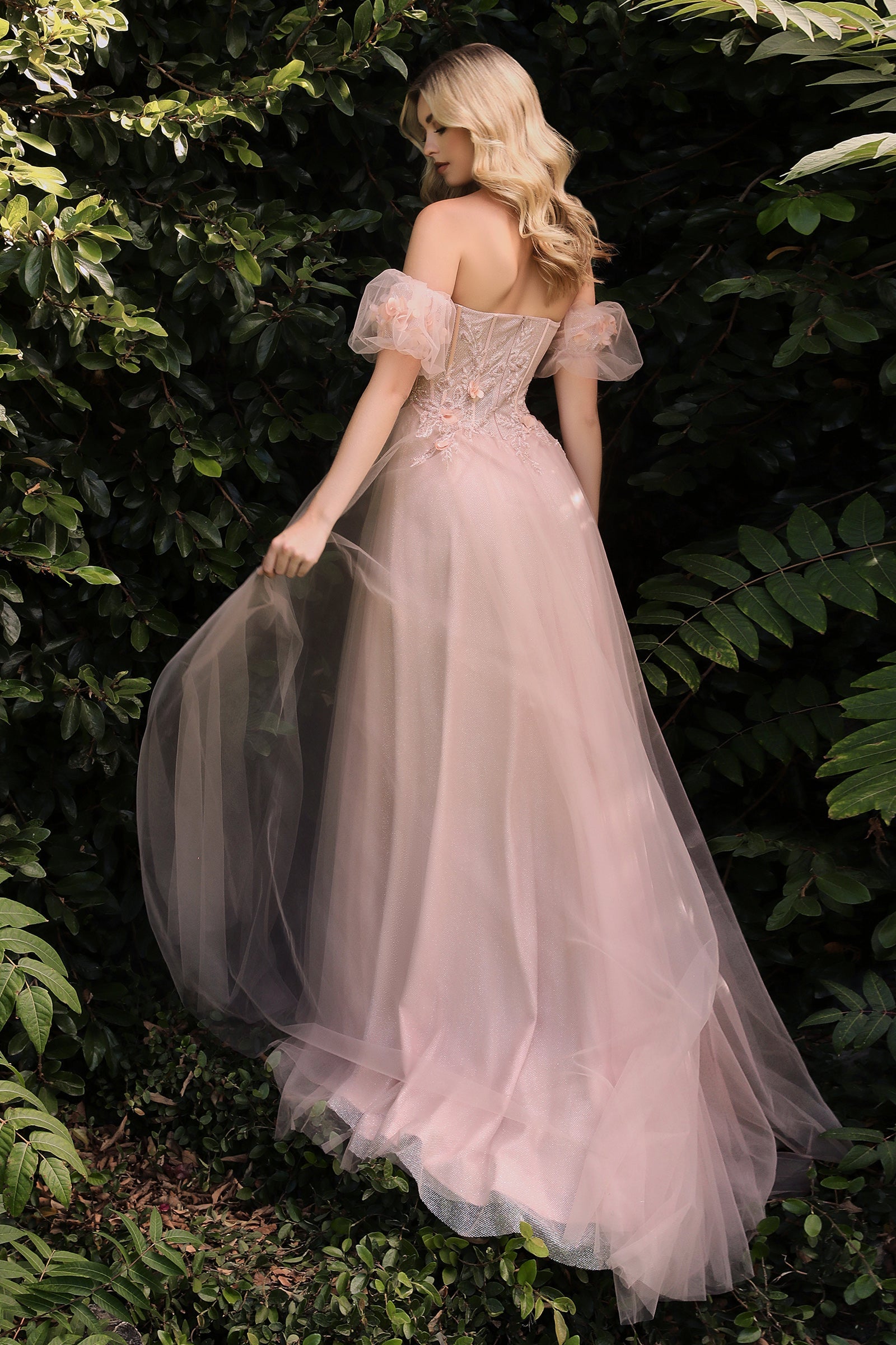 **Cinderella Divine's Enchanting Tulle Gown: Sheer Elegance for Special Occasions**