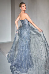 Captivating Cinderella Divine: Embroidered Garland & Glitter Gown for Enchanting Occasions