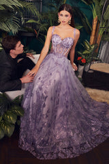 Captivating Glamour: Cinderella Divine CB102 Shimmering Glitter Gown