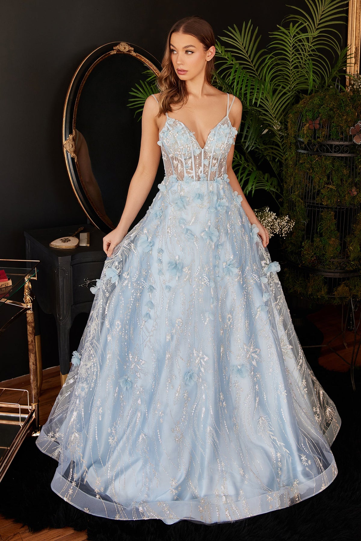 Enchanting Floral Masterpiece: Cinderella Divine's CB105 Dress for Unforgettable Moments