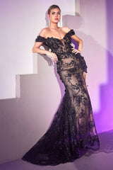 Cinderella Divine's Gilded Floral Lace Gown: Captivating Elegance for Special Occasions