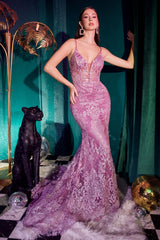 Captivating Elegance: Cinderella Divine's Shimmering Motif Gown