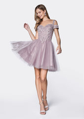 Cinderella Divine CD0132: Romantic Lace Cocktail Dress for Unforgettable Moments