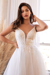 **Cinderella Divine's Enchanting Beaded A-Line Gown for Unforgettable Occasions**