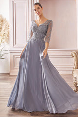 Enchanting Elegance: Cinderella Divine's Flowing A-Line Dress for Formal Occasions