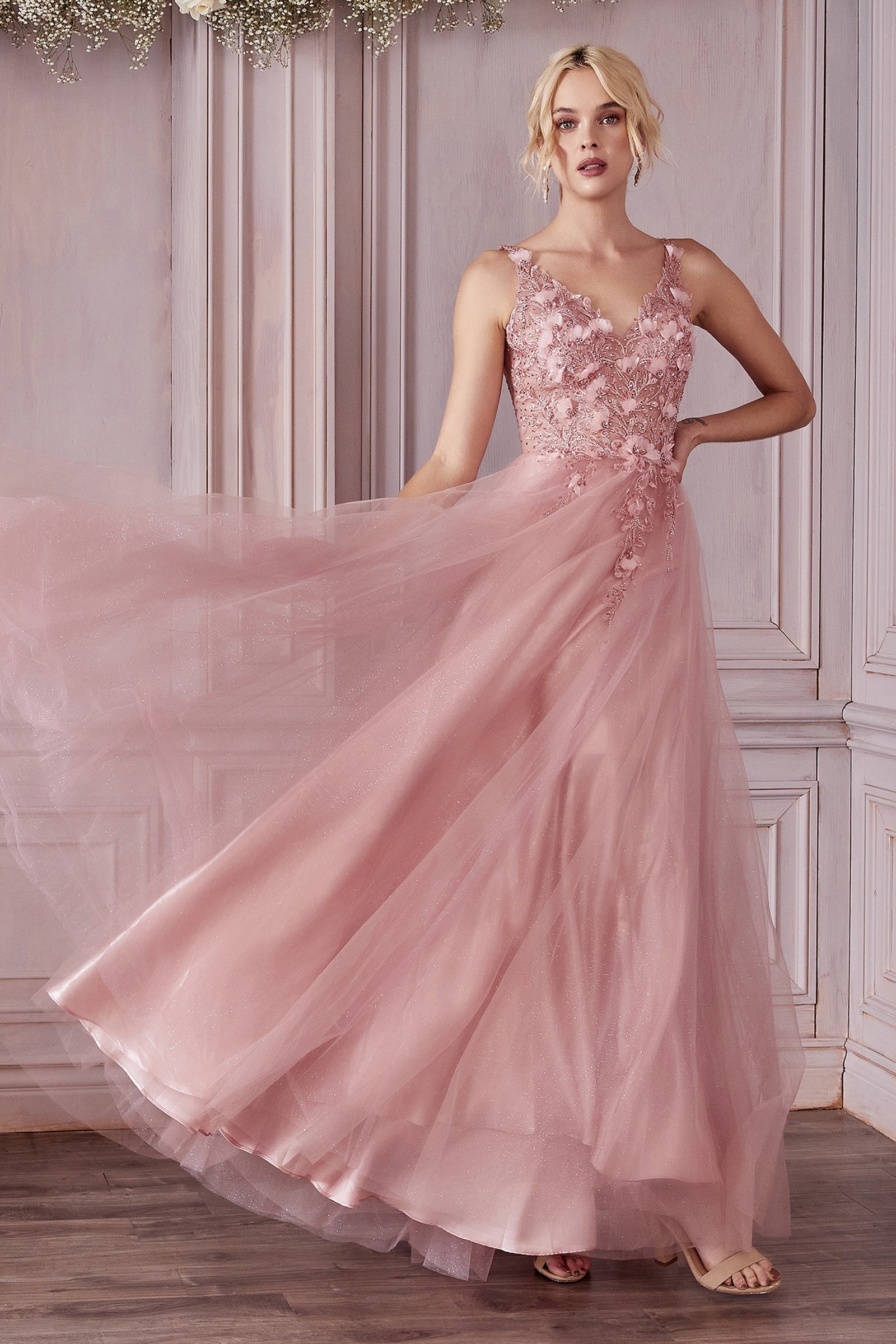 Enchanting Cinderella Divine Gown: Intricate Lace and Shimmering Beadwork for Timeless Elegance