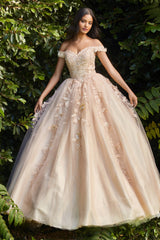 Enchanted Floral Embrace: Cinderella Divine's Captivating Ballgown for Unforgettable Moments