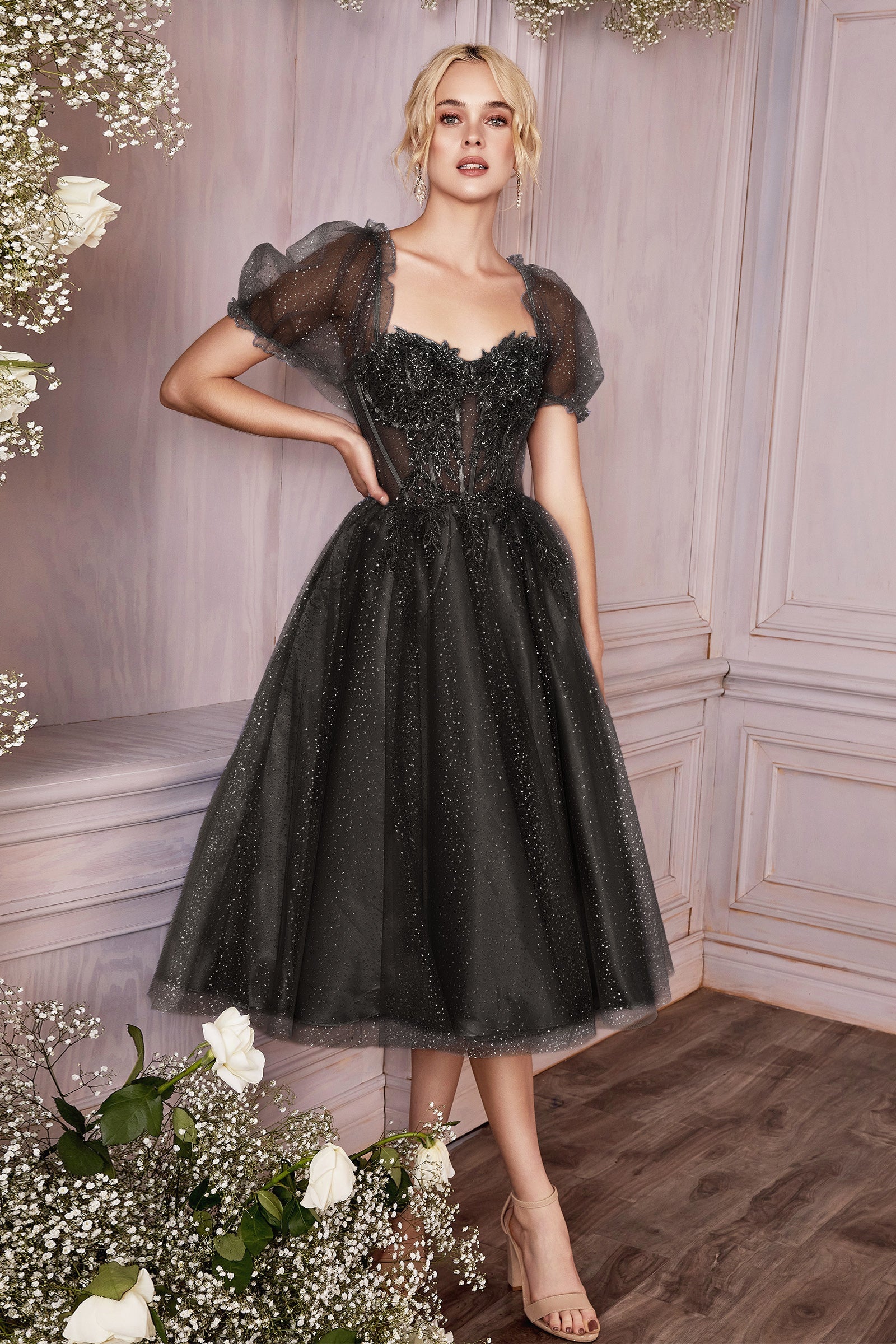 **Cinderella Divine: The Enchanted Puff Sleeve Dress for Unforgettable Occasions**