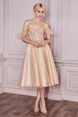 Cinderella Divine's Enchanting Lace AppliquÃ© Dress for Unforgettable Occasions