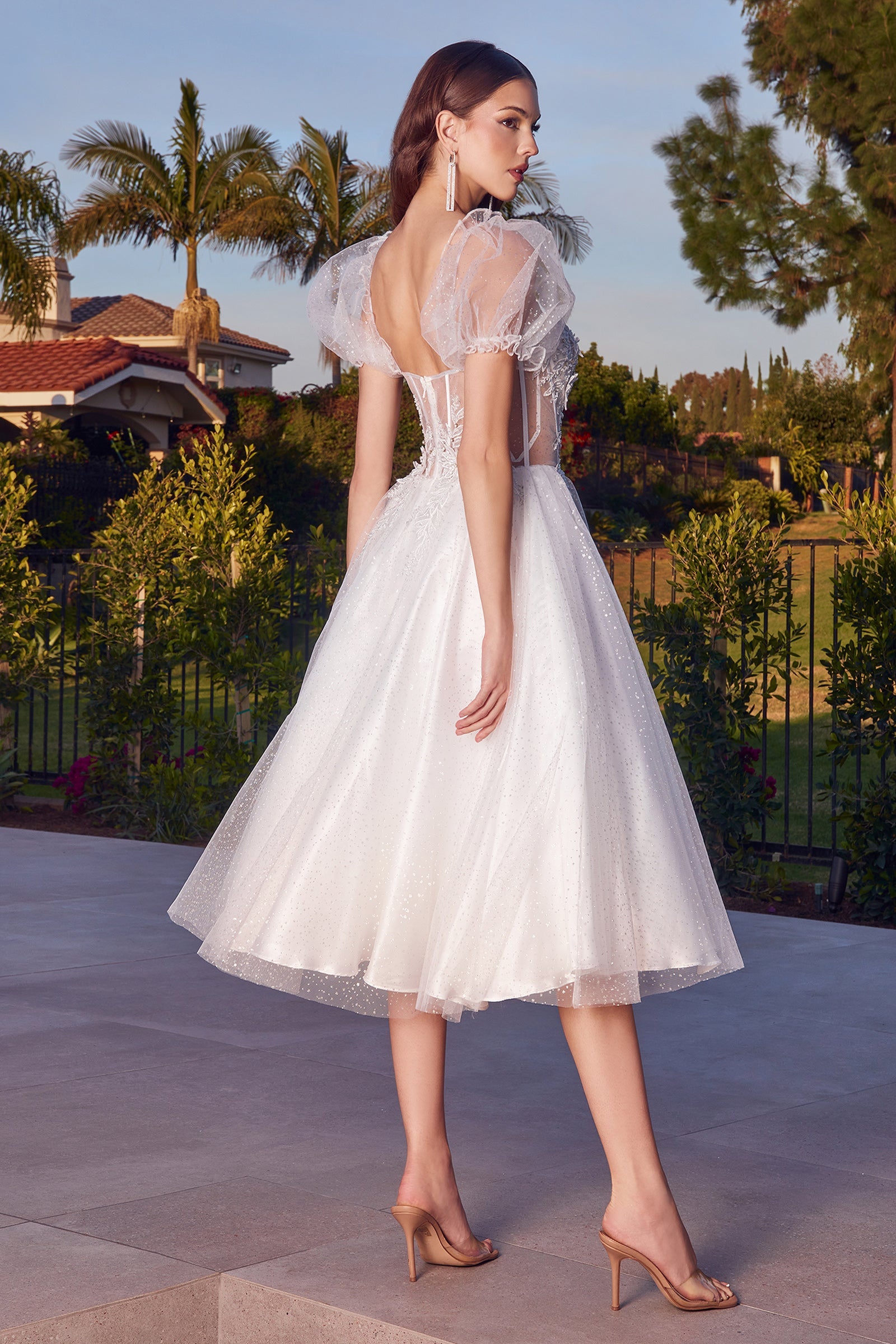 Enchanting Off-White Beaded Tulle Dress by Cinderella Divine