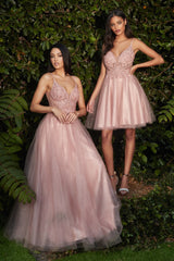 **Cinderella Divine: Shimmering V-Neck Evening Gown for Enchanting Occasions**