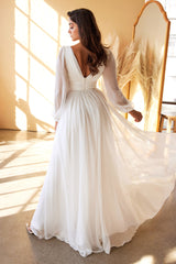 Cinderella Divine: Mesmerizing V-Neck Gown with Intricate Ruching (CD0192W)