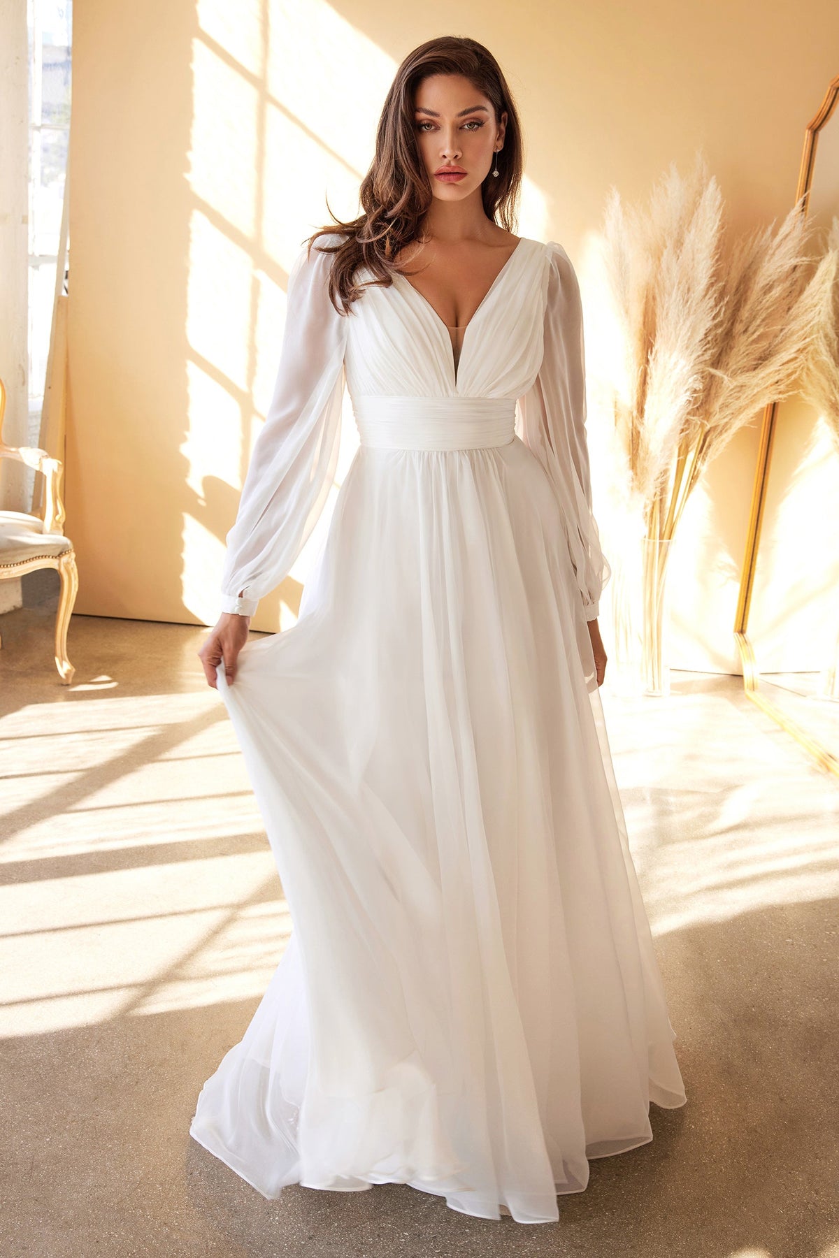 Cinderella Divine: Enchanting Gown with Fineshirring and Open Back